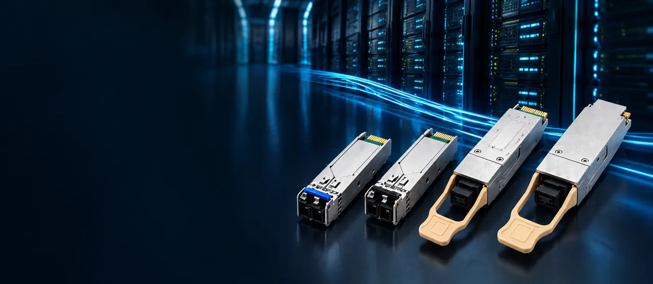 Optical transceiver modules in a data centre switch